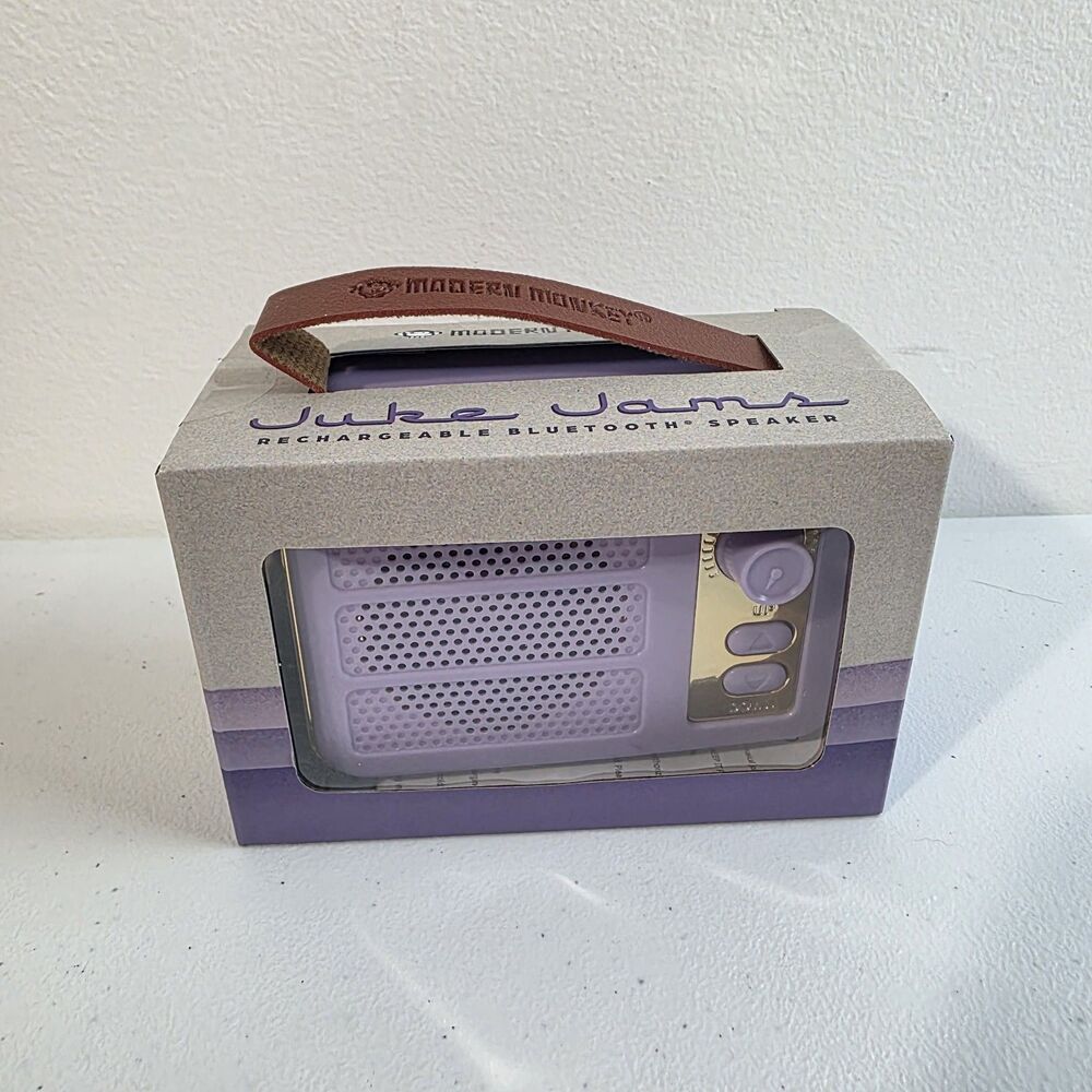 Modern Monkey Juke Jams Purple Old Skool Rechargeable Speaker New NIB Bluetooth
